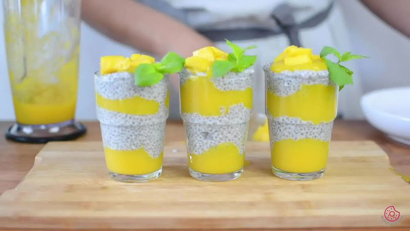 Image of the recipe cooking step-3-7 for Coconut Mango Chia Pudding