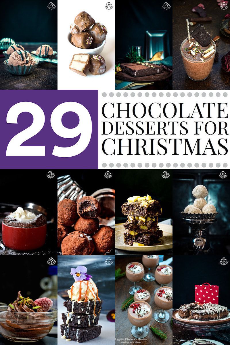 christmas chocolate desserts collage