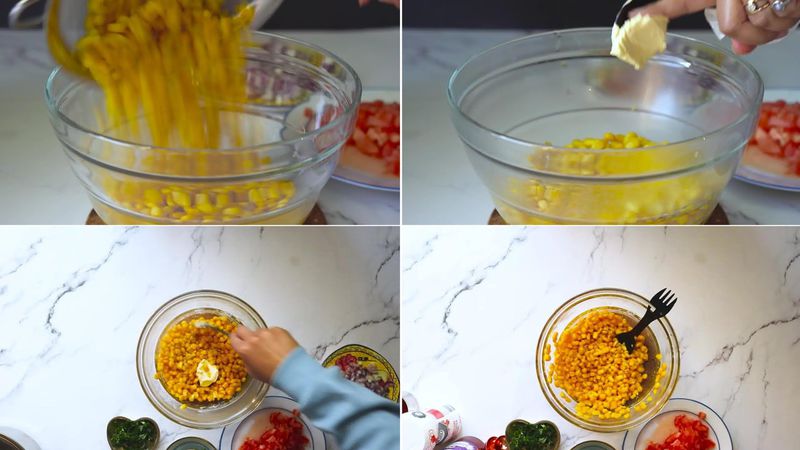 Image of the recipe cooking step-1-4 for Corn Chaat Recipe