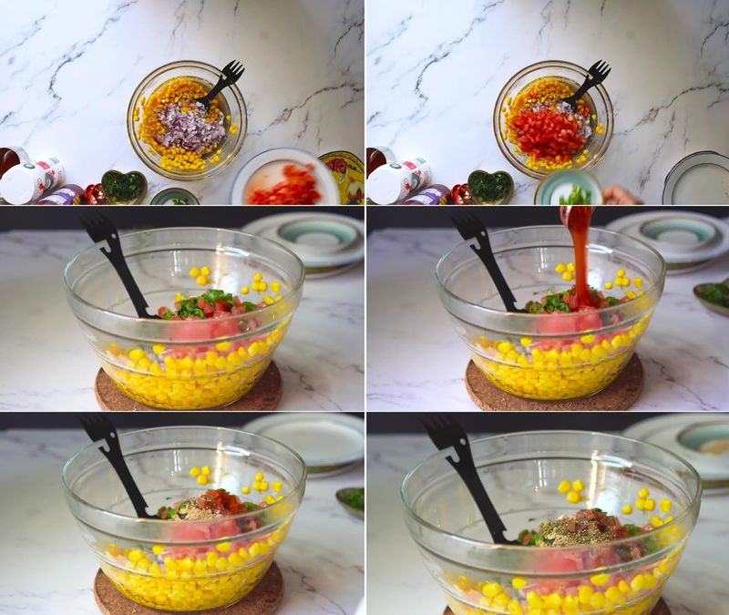 Image of the recipe cooking step-1-5 for Corn Chaat Recipe