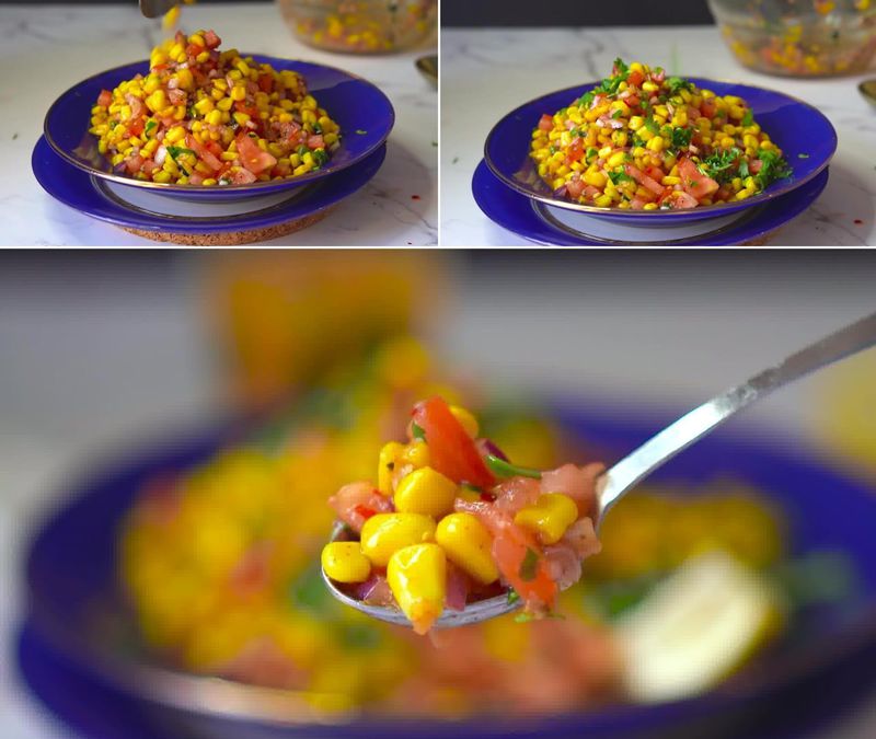 Image of the recipe cooking step-1-7 for Corn Chaat Recipe