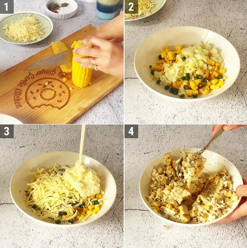 Image of the recipe cooking step-1-1 for Corn Chilli Cheese Toast