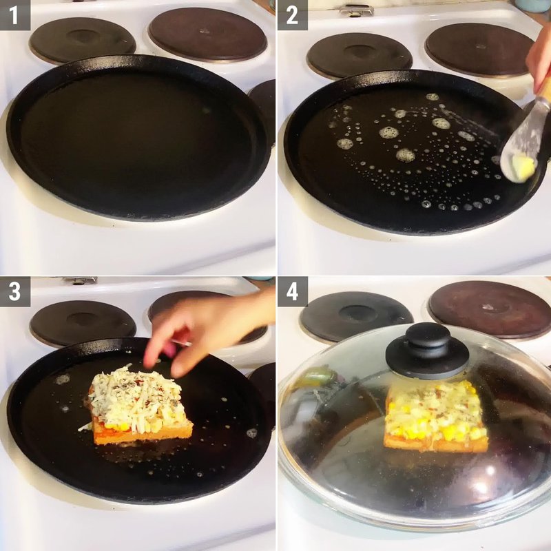 Image of the recipe cooking step-2-2 for Corn Chilli Cheese Toast