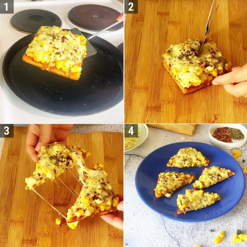 Image of the recipe cooking step-2-3 for Corn Chilli Cheese Toast