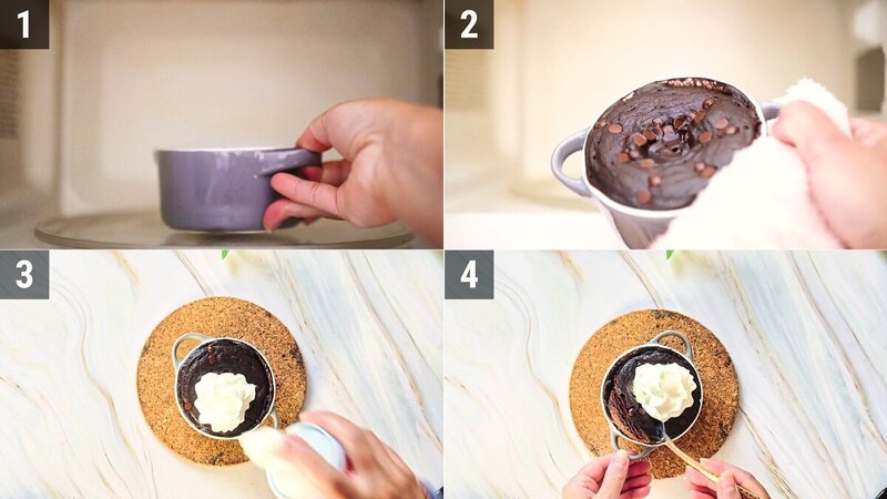 Image of the recipe cooking step-2-1 for Cottage Cheese Chocolate Mug Cake