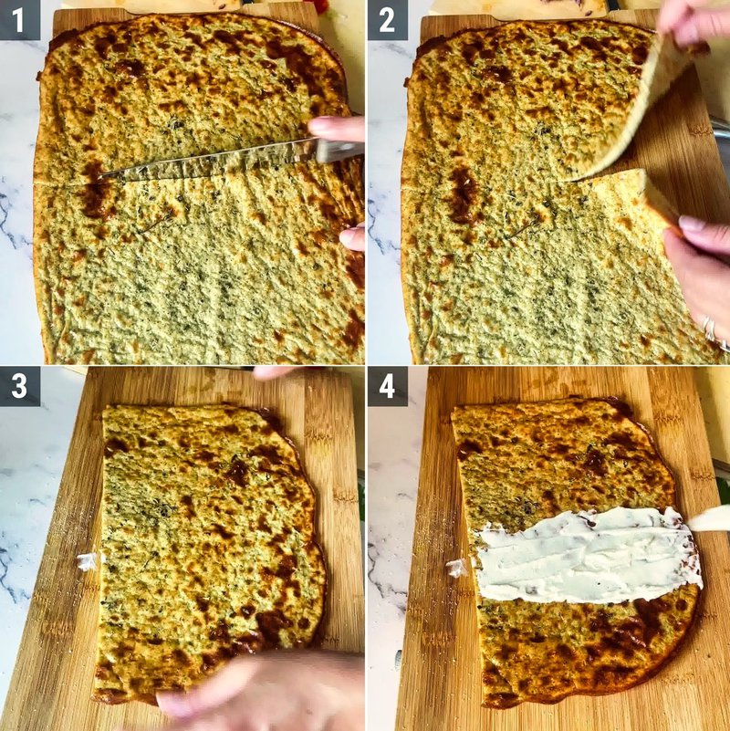 Image of the recipe cooking step-1-4 for Viral Cottage Cheese Flatbread