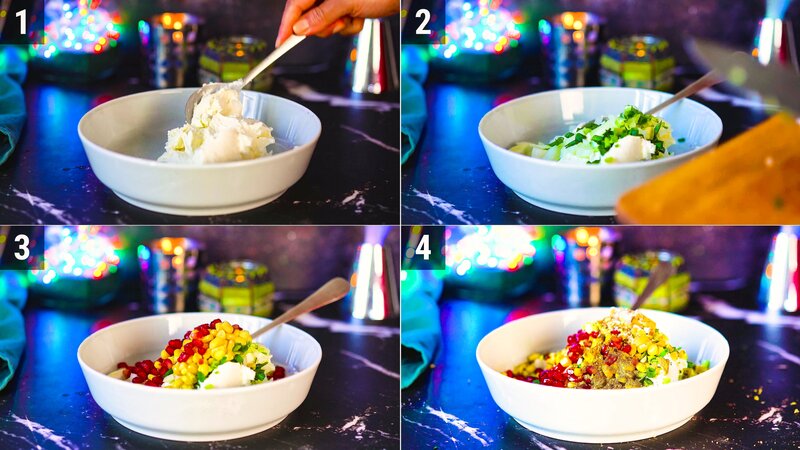 Image of the recipe cooking step-1-2 for Cream Cheese Corn Chaat Balls