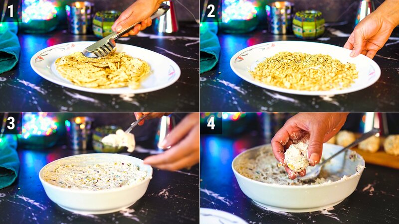Image of the recipe cooking step-1-4 for Cream Cheese Corn Chaat Balls