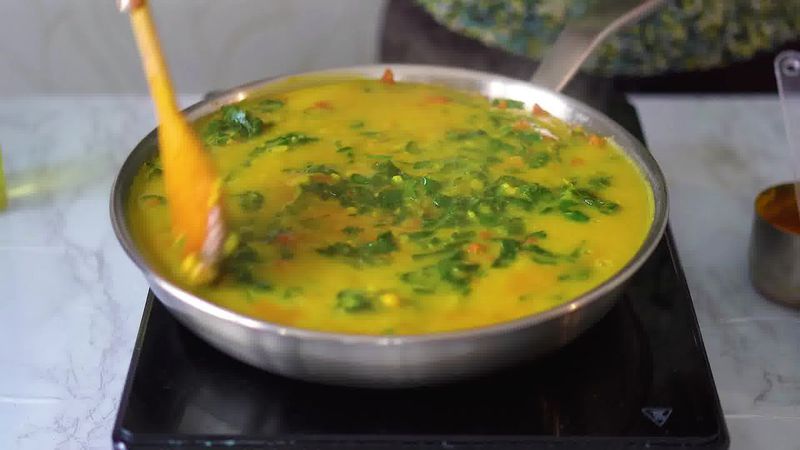 Image of the recipe cooking step-2-14 for Dal Palak - Spinach Dal