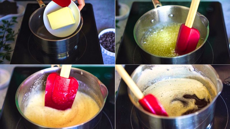 Image of the recipe cooking step-1-1 for Eggless Brown Butter Chocolate Chip Cookies