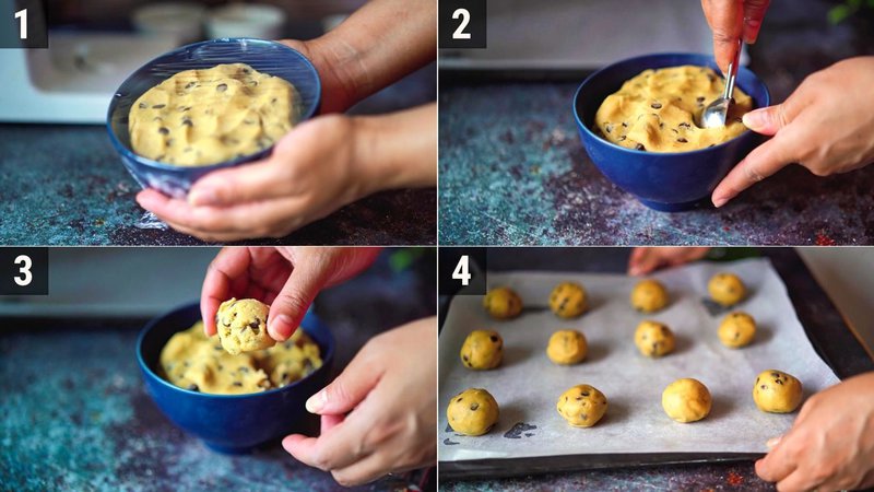 Image of the recipe cooking step-1-5 for Eggless Chocolate Chip Cookies