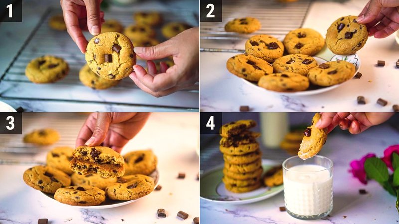 Image of the recipe cooking step-1-7 for Eggless Chocolate Chip Cookies