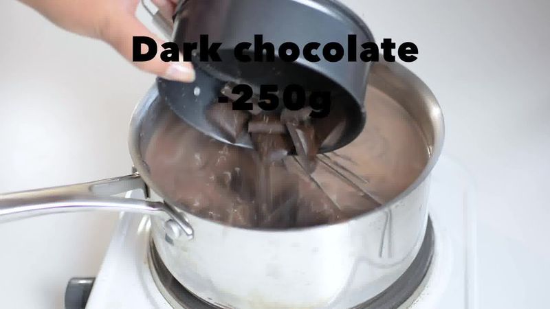 Image of the recipe cooking step-1-5 for Eggless Chocolate Mousse Cake Recipe - No Bake