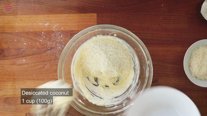 Image of the recipe cooking step-1-3 for Eggless Coconut Cookies
