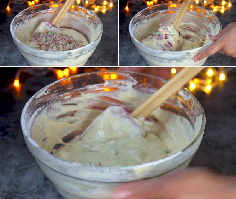 Image of the recipe cooking step-1-8 for Eggless Tutti Frutti Cake