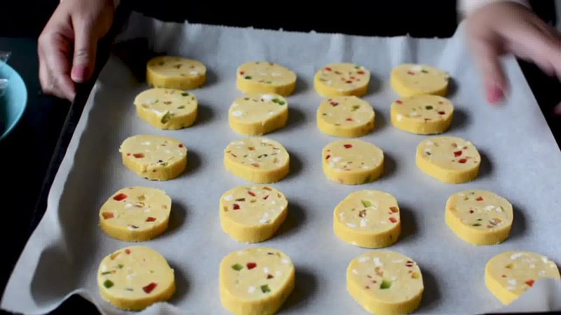 Image of the recipe cooking step-1-12 for Karachi Biscuit - Eggless Tutti Frutti Cookies Recipe