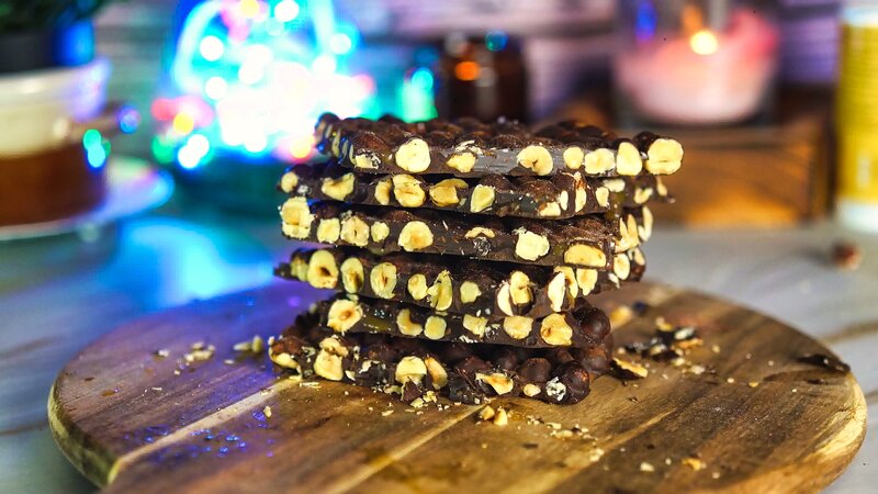 Image of the recipe cooking step-1-10 for Espresso Hazelnut Dark Chocolate Bark