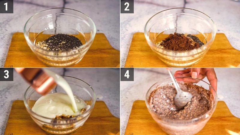 Image of the recipe cooking step-1-1 for Ferrero Rocher Overnight Oats