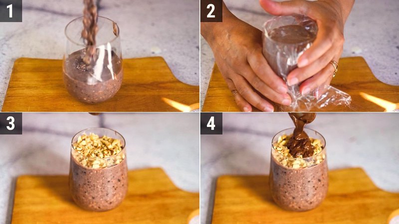 Image of the recipe cooking step-1-2 for Ferrero Rocher Overnight Oats