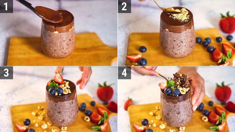 Image of the recipe cooking step-1-3 for Ferrero Rocher Overnight Oats