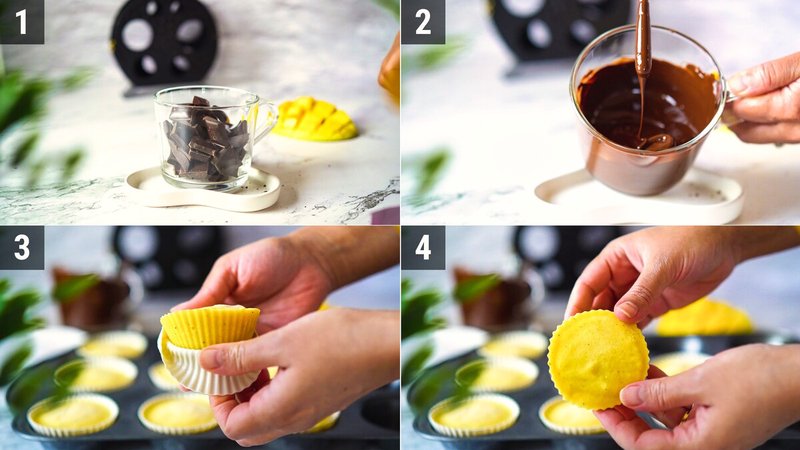 Image of the recipe cooking step-1-4 for Frozen Mango Lassi Bites