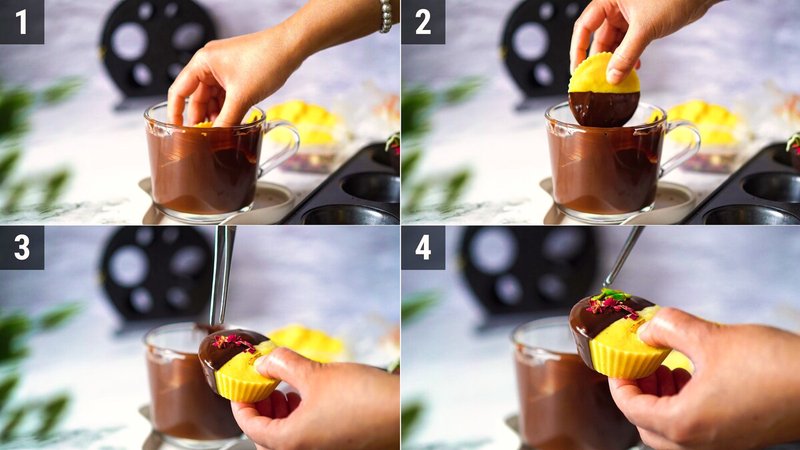 Image of the recipe cooking step-1-5 for Frozen Mango Lassi Bites