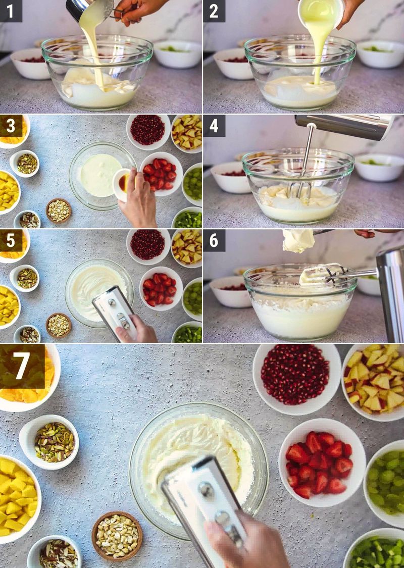 Image of the recipe cooking step-1-1 for Fruit Cream