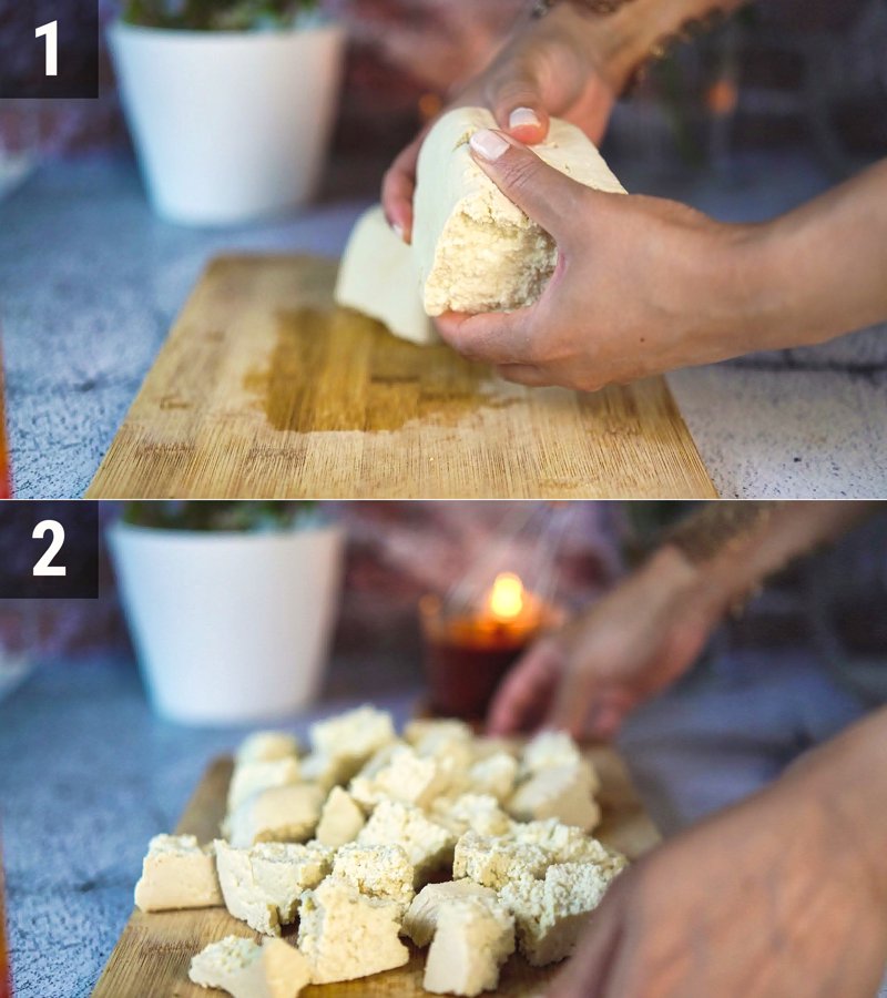 Image of the recipe cooking step-1-2 for Crispy Gochujang Tofu (Air Fryer)