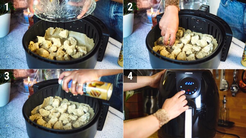 Image of the recipe cooking step-2-1 for Crispy Gochujang Tofu (Air Fryer)