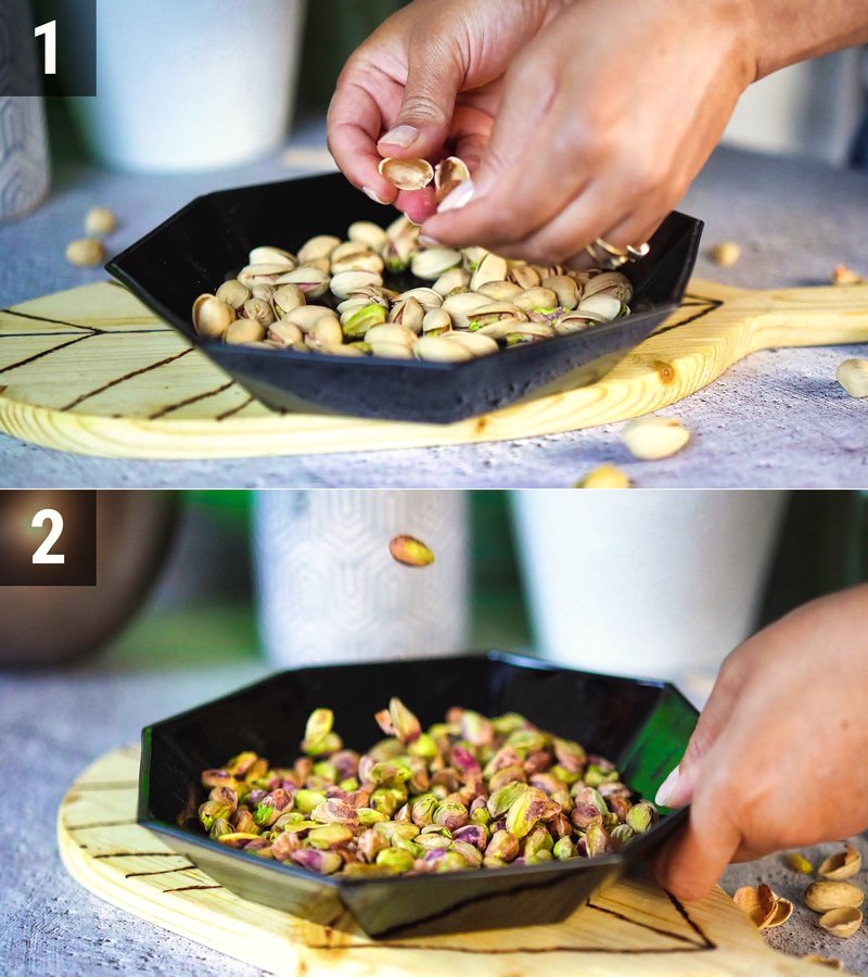 Image of the recipe cooking step-1-1 for Pistachio Ice Cream Bars with Greek Yogurt