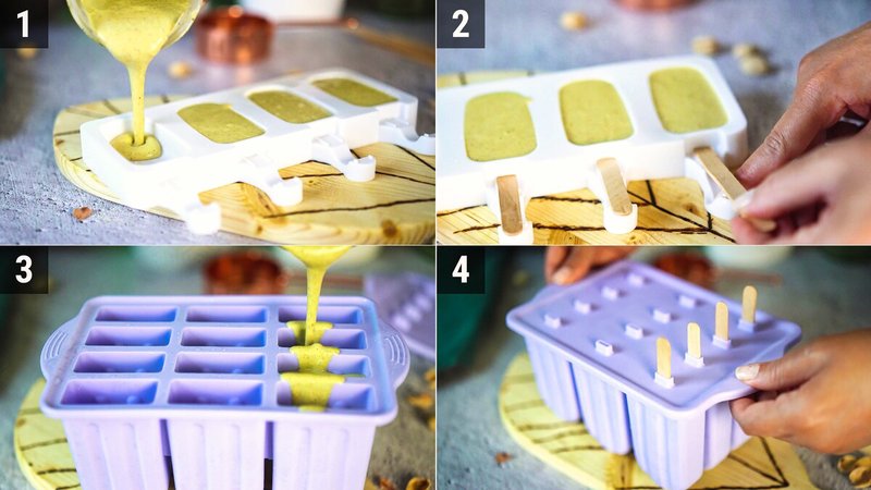 Image of the recipe cooking step-1-3 for Pistachio Ice Cream Bars with Greek Yogurt
