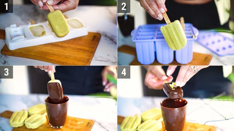 Image of the recipe cooking step-1-6 for Pistachio Ice Cream Bars with Greek Yogurt