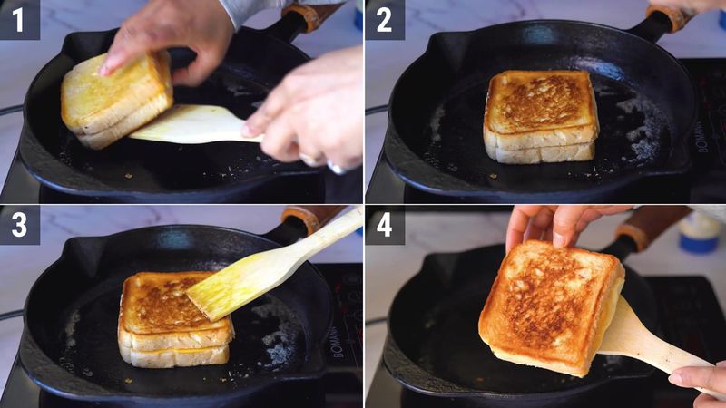 Image of the recipe cooking step-1-5 for Grilled Cheese Sandwich