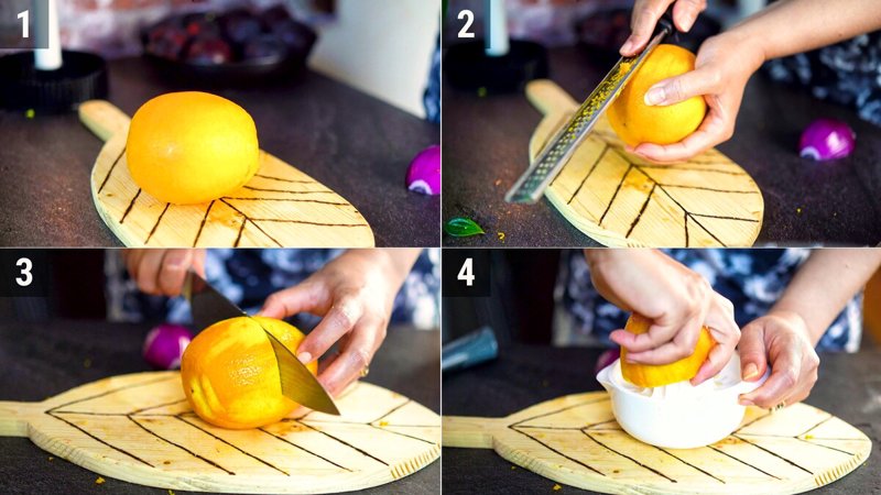 Image of the recipe cooking step-2-1 for Grilled Plum Salad
