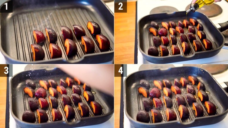 Image of the recipe cooking step-3-1 for Grilled Plum Salad