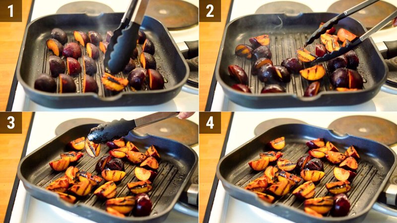 Image of the recipe cooking step-3-2 for Grilled Plum Salad