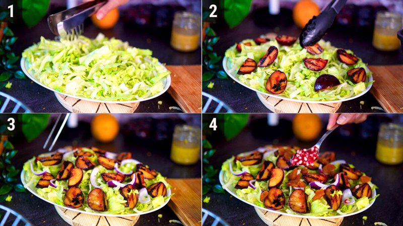 Image of the recipe cooking step-4-1 for Grilled Plum Salad