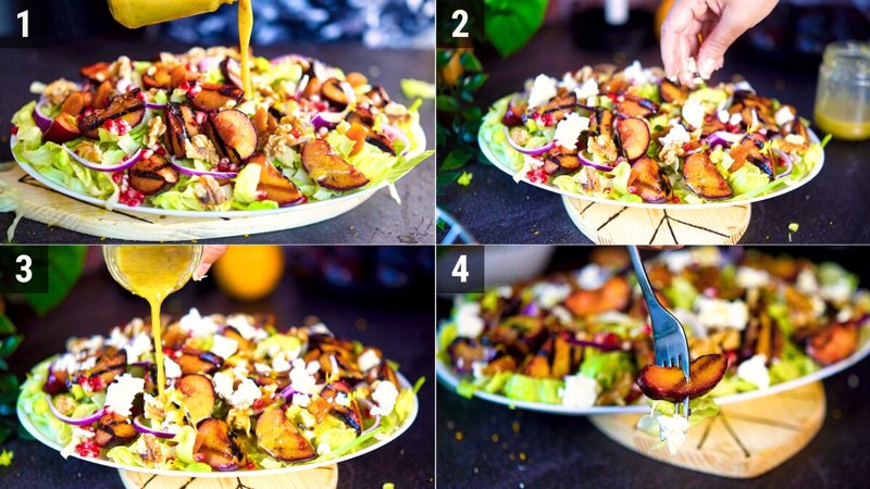 Image of the recipe cooking step-4-2 for Grilled Plum Salad