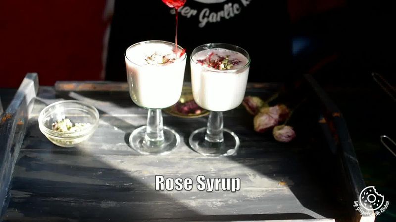 Image of the recipe cooking step-1-5 for Gulkand Lassi Recipe - How To Make Rose Lassi