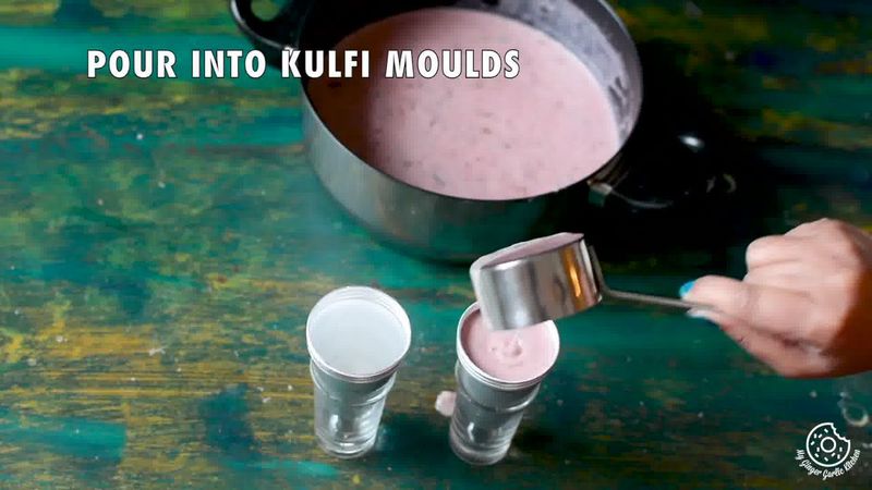 Image of the recipe cooking step-1-13 for Gulkand Pista Kulfi - Rose and Pistachio Frozen Dessert