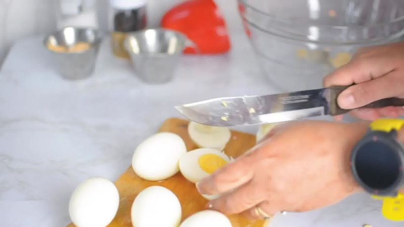 Image of the recipe cooking step-3-2 for 7 Halloween Deviled Egg Ideas + Halloween Ghost Egg