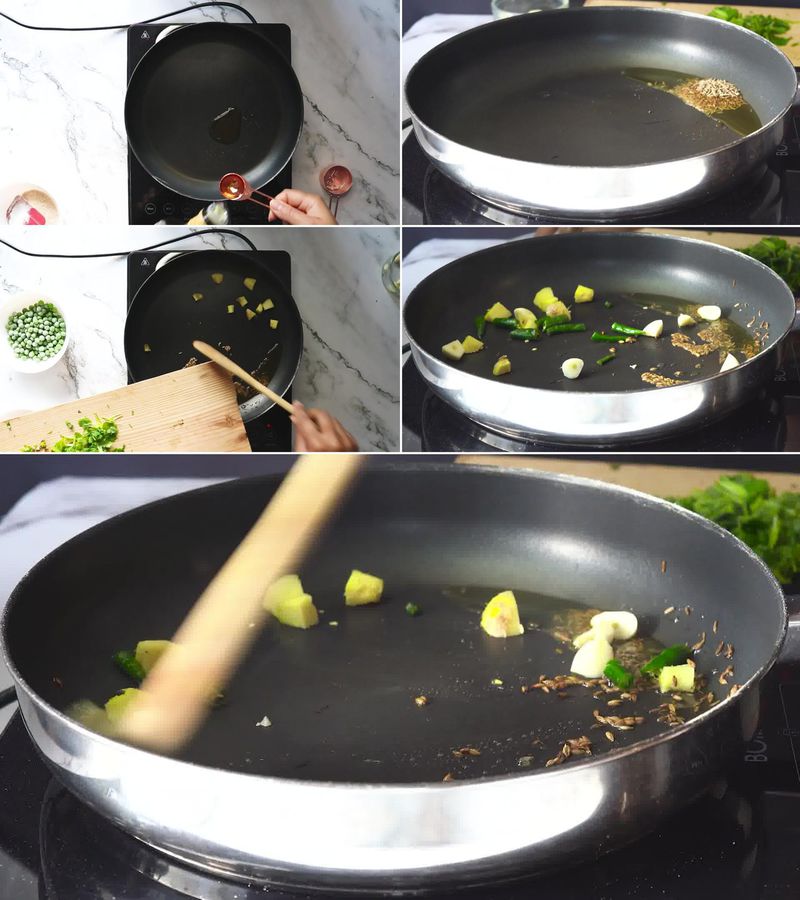 Image of the recipe cooking step-1-4 for Hara Bhara Kabab
