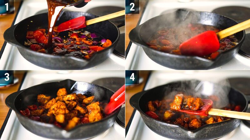 Image of the recipe cooking step-4-2 for Crispy Hoisin Tofu Stir Fry