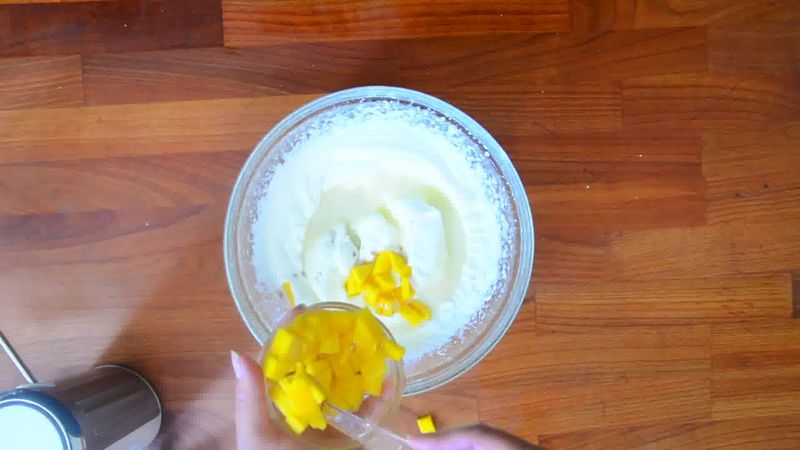 Image of the recipe cooking step-2-3 for Homemade Mango Ice Cream (No Ice Cream Maker)