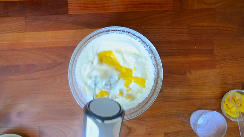 Image of the recipe cooking step-2-4 for Homemade Mango Ice Cream (No Ice Cream Maker)