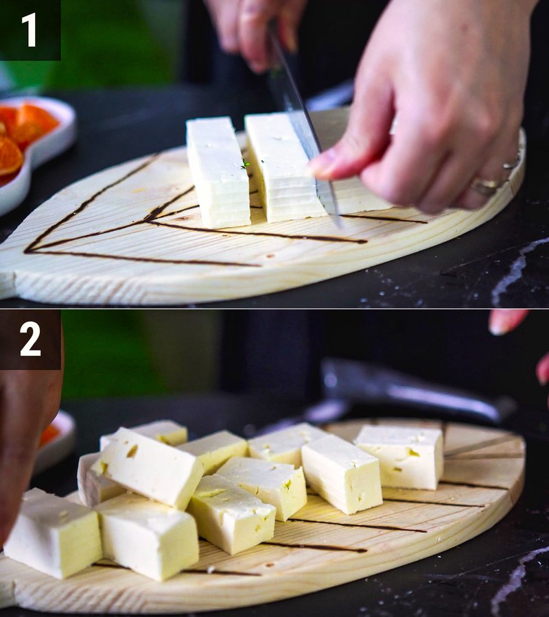 Image of the recipe cooking step-1-3 for Honeydew Melon Feta Skewers with Orange Mustard Vinaigrette