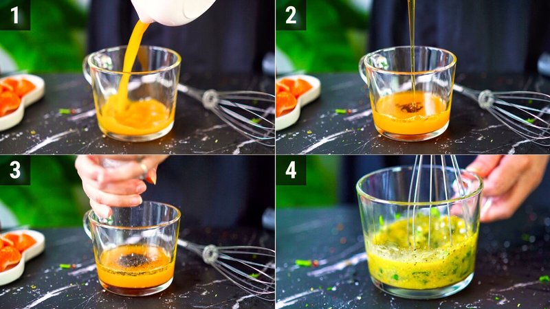 Image of the recipe cooking step-1-6 for Honeydew Melon Feta Skewers with Orange Mustard Vinaigrette