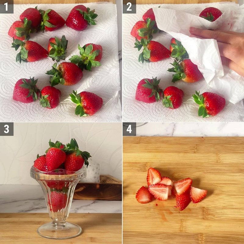 Image of the recipe cooking step-1-3 for How to clean strawberries
