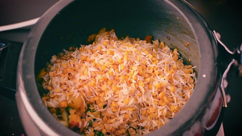Image of the recipe cooking step-1-13 for How To Make Masala Khichdi (Vegetable Khichdi Recipe)