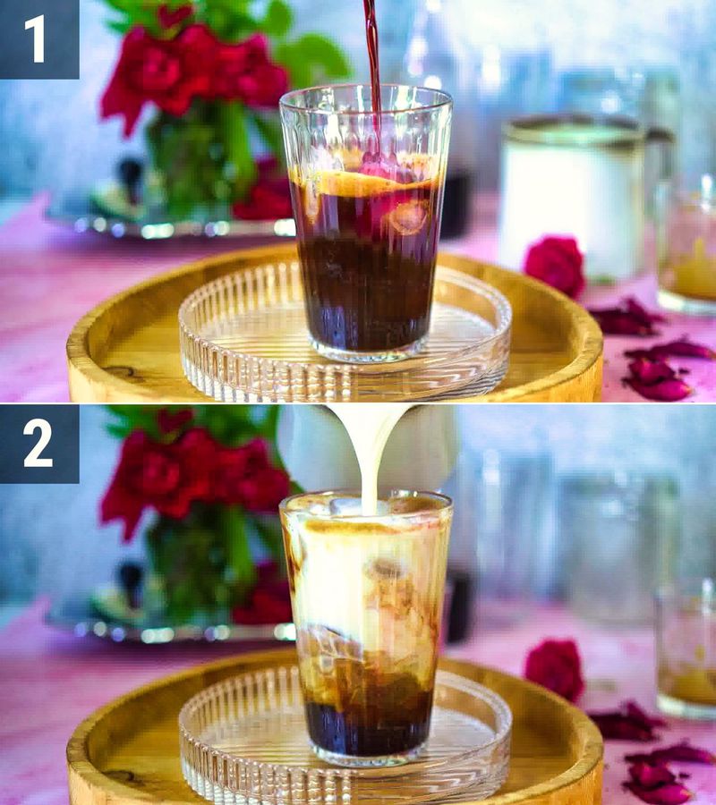 Image of the recipe cooking step-1-3 for Iced Rose Latte